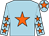 Light blue, orange star, orange stars on sleeves, orange star on cap (Edward O'Connell)