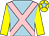 Light blue, pink cross belts, yellow sleeves, yellow cap, light blue star (Al Rabban Racing)