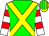 Green body, yellow saint's cross andre, white arms, red hooped, yellow cap, green striped (Mme S Oda)