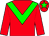 Red body, green chevron, red arms, red cap, green star (Gestut Ammerland)