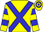 Yellow body, blue cross belts, yellow arms, blue hooped, yellow cap, blue hooped (Jp Vanden Heede)