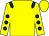 Yellow, dark blue epaulets, yellow sleeves, dark blue spots (Foursome Thoroughbreds)