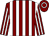 Maroon & white stripes, maroon cap, white hoop (C Jones)