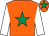 Orange, emerald green star, white sleeves, orange cap, emerald green star (Raymond Loughnane)