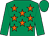 Emerald green, orange stars, emerald green sleeves and cap (Ten Green Bottles & Elsworth)