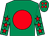 Emerald green, red disc, emerald green sleeves, red stars, emerald green cap, red spots (Rockingham Reins Limited)