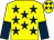 Yellow, dark blue stars, halved sleeves (Mr W M Johnstone)