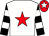 White, red star, black and white hooped sleeves, red cap, white star (Homebred Racing)