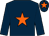 Dark blue, orange star, dark blue sleeves, dark blue, orange star cap (Sultan Ali)
