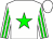 White, green star, white, green striped sleeves, white cap (Apple Tree Stud)