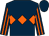 Dark blue, orange triple diamonds, dark blue sleeves, orange stripes, dark blue cap (Union Racing & Abdallah Al Mamari)