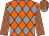 Orange and grey diamonds, striped sleeves, grey and orange striped cap (Mrs Melinda Hancock)