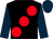 Black, large red spots, dark blue sleeves & cap (Roberto Syndicate)