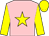 Pink, yellow star, sleeves and cap (Mrs Jane Chapple-Hyam)