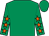 Emerald green, orange stars on sleeves (Mr R W Hayward)