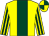 Yellow, dark green stripe, striped sleeves, quartered cap (G R Bailey Ltd (Baileys Horse Feeds))