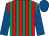 Red and emerald green stripes, royal blue sleeves and cap (Mr P D West)