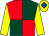 Red and dark green (quartered), yellow sleeves, yellow cap, royal blue diamond (The Battle Of Wills Partnership)