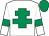White, emerald green cross of lorraine, armlets and cap (Quantum Leap Racing Xi & Partner)