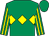 Emerald green, yellow triple diamond, striped sleeves (Satomi Horse Company Ltd)