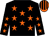 Black, orange stars, orange and black striped cap (Richard Fahey Ebor Racing Club Ltd)