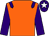 Orange, purple epaulets and sleeves, purple cap, white star (Jupiter Racing)