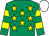 Emerald green, yellow stars, hooped sleeves, white cap (P C F Racing Ltd)