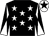 Black, white stars, diabolo on sleeves, white cap, black star (Mr A Dee & Mr Graham Smith-bernal)