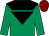 Emerald Green, black yoke, black inverted triangle, Maroon Cap (Middleham Park Lxvii & Phil Cunningham)
