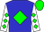 Big-blue body, green diamond, white arms, green diamonds, green cap (Prime Equestrian S A R L)