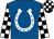 Royal blue, white horseshoe, black and white checked sleeves, checked cap (Australian Bloodstock & Mark Scott)