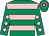 Emerald green, pink hoops, diamonds on sleeves (Mrs U M Loughrey)