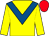 Yellow, royal blue chevron, red cap (Grougha Stables Limited)