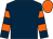 Dark blue, orange hooped sleeves, orange cap (Induna Racing)