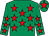 Emerald green, red stars, red star on cap (T J Doran)