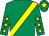 Emerald green, yellow sash, emerald green sleeves, yellow stars and star on cap (Highgreen Partnership)