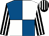 Royal blue and white (quartered), black and white striped sleeves and cap (Straightline Bloodstock)