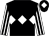 Black, white triple diamond, white and black striped sleeves, black cap, white diamond (Susan And John Waterworth)
