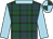 tartan, light blue sleeves, light blue collar, light blue and tartan quartered cap (Castle Racing Scotland)