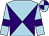 Light blue and purple diabolo, light blue sleeves, purple armlets, quartered cap (Ingham Racing Syndicate)