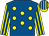 Royal blue, yellow spots, yellow and royal blue striped sleeves and cap (Jck Partnership)