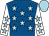 Royal blue, light blue stars, white sleeves, light blue stars and cap (Mr Peter Gleeson)