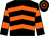 Black, orange chevrons, hooped sleeves and cap (Ben Lund Racing Club)