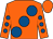 Orange, large royal blue spots, royal blue spots on sleeves, orange cap (SCEA Haras De Saint Pair & Martin Schwartz)