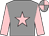 Grey, pink star & sleeves, pink & grey quartered cap (Ms Sheila Lavery)