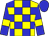 Yellow body, blue checked, blue arms, yellow armlets, blue cap (Ec Pandora Racing/a Mouknass)