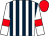 White and dark blue stripes, white sleeves, red armlets, red cap (The Blazing Optimists)
