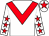 White, red chevron, white sleeves, red stars, white cap, red star (Sheep As A Lamb Syndicate)