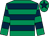 Emerald green, dark blue hoops and star on cap (Team Abc)