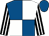 ROYAL BLUE and WHITE (quartered), BLACK and WHITE striped sleeves, ROYAL BLUE cap (Straightline Bloodstock)